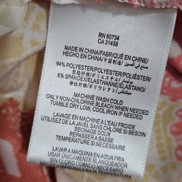 BCBGMaxAzria Faux Wrap Tereza Knee Length Short Sleeve Dress Small Colorful - Picture 8 of 11